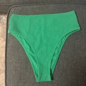 Aerie High Cut High Waisted Green Bikini Bottom